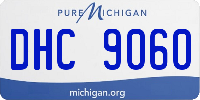 MI license plate DHC9060