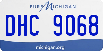 MI license plate DHC9068