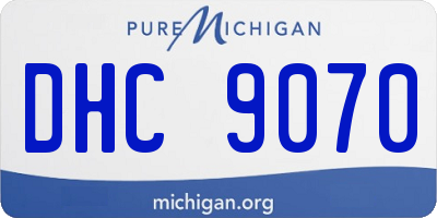 MI license plate DHC9070