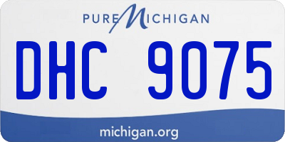 MI license plate DHC9075
