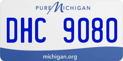 MI license plate DHC9080