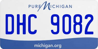 MI license plate DHC9082