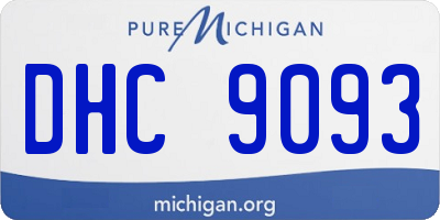 MI license plate DHC9093