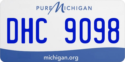 MI license plate DHC9098