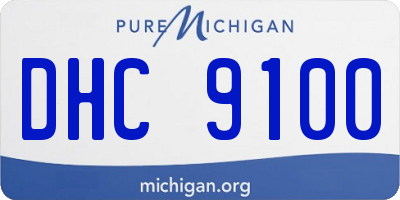 MI license plate DHC9100
