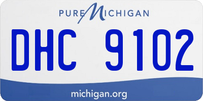 MI license plate DHC9102