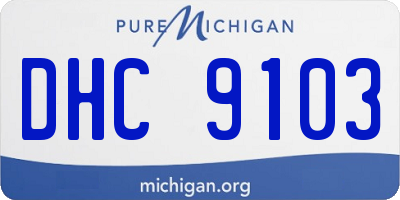 MI license plate DHC9103