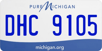 MI license plate DHC9105