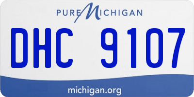 MI license plate DHC9107