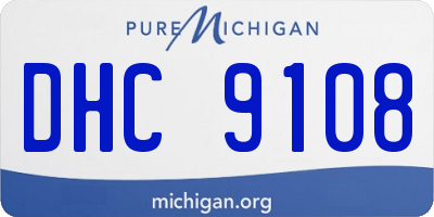 MI license plate DHC9108