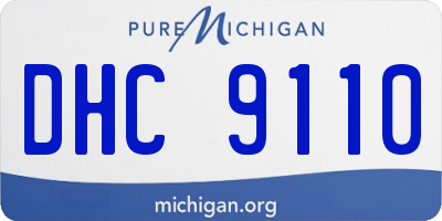 MI license plate DHC9110