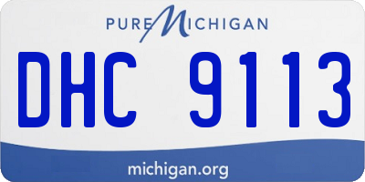 MI license plate DHC9113