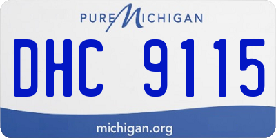 MI license plate DHC9115
