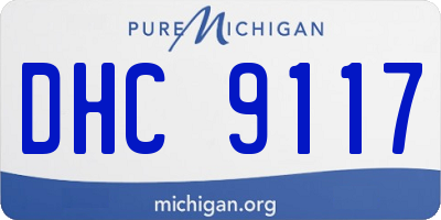 MI license plate DHC9117