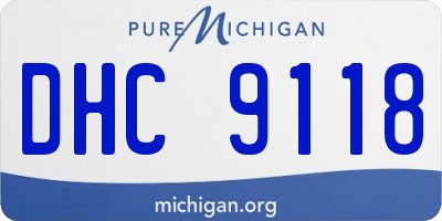 MI license plate DHC9118