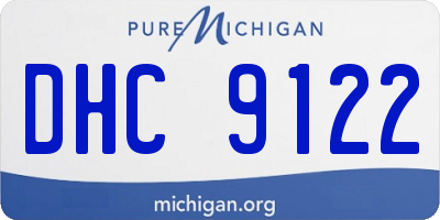 MI license plate DHC9122