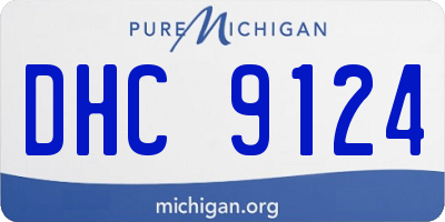MI license plate DHC9124