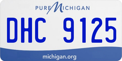 MI license plate DHC9125