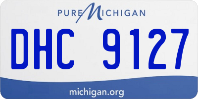 MI license plate DHC9127