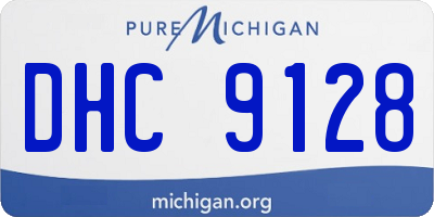 MI license plate DHC9128