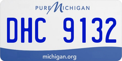 MI license plate DHC9132