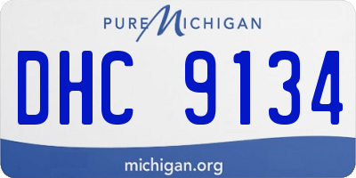 MI license plate DHC9134