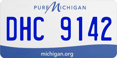MI license plate DHC9142