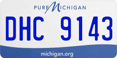 MI license plate DHC9143