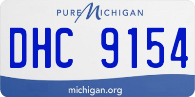 MI license plate DHC9154