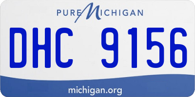 MI license plate DHC9156