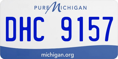 MI license plate DHC9157