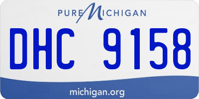MI license plate DHC9158