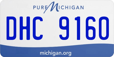 MI license plate DHC9160