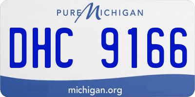 MI license plate DHC9166