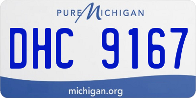 MI license plate DHC9167
