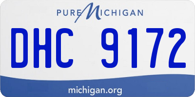 MI license plate DHC9172
