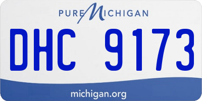 MI license plate DHC9173