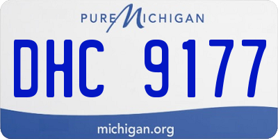 MI license plate DHC9177