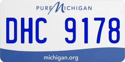 MI license plate DHC9178