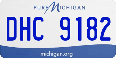 MI license plate DHC9182