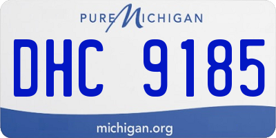 MI license plate DHC9185