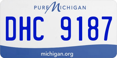 MI license plate DHC9187