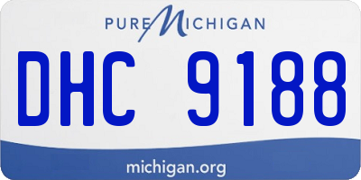 MI license plate DHC9188