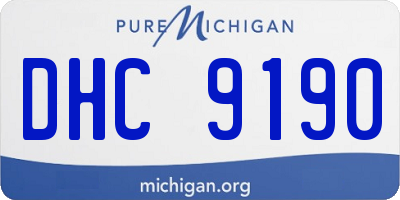 MI license plate DHC9190