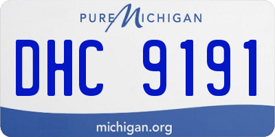 MI license plate DHC9191