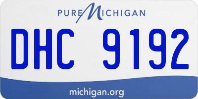 MI license plate DHC9192