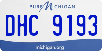 MI license plate DHC9193