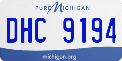 MI license plate DHC9194