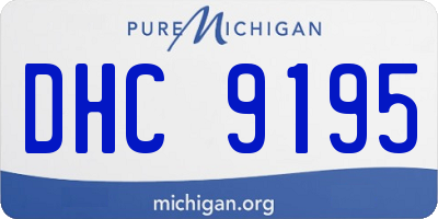 MI license plate DHC9195