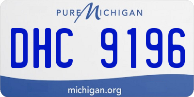 MI license plate DHC9196